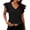 C-Black14, variant on V Neck T Shirts For Women Solid Color Basic Tee Flutter Sleeve Loose Fit Casual Summer Daily Wear Trendy Tops