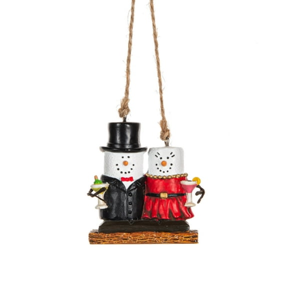 Smores Couple Data Night Christmas Holiday Ornament
