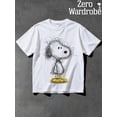 thumbnail image 5 of A Men's Short Sleeved T-Shirt With Line Graffiti Snoopy Pattern Print, Comfortable And Breathable, Suitable For Daily Wear In Spring And Summer., 5 of 8