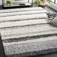 thumbnail image 2 of SAFAVIEH Fontana Shag Dani Striped Plush Area Rug, Ivory/Grey, 4' x 6', 2 of 8