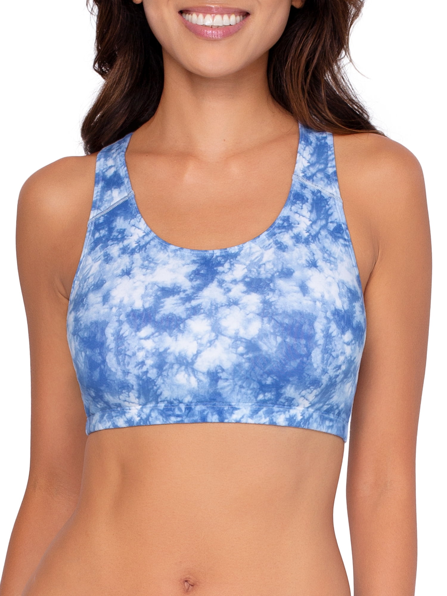 Fruit of the Loom Women's Racerback Style Cotton Sports Bra, 3-Pack, Style-9012