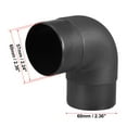 thumbnail image 3 of 60mm Auto Car Air Diesel Heater Duct Car Heater Warm Air Ducting Pipe Elbow Outlet Connector Black, 3 of 6