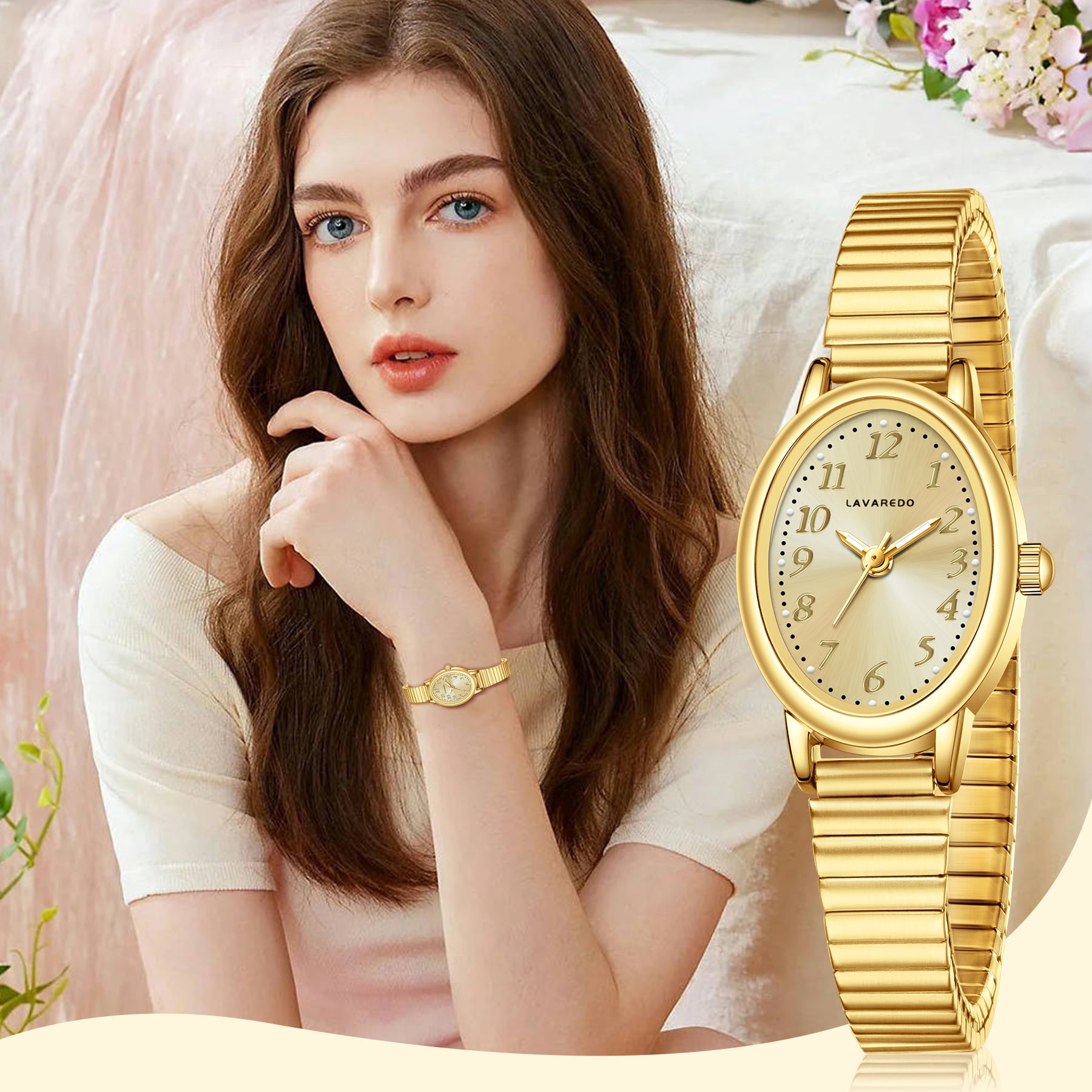 Watches for Women Easy Read Ladies Quartz Wrist Watch with Stainless Steel Expansion Band Waterproof Watch Gift for Woman - XS Size
