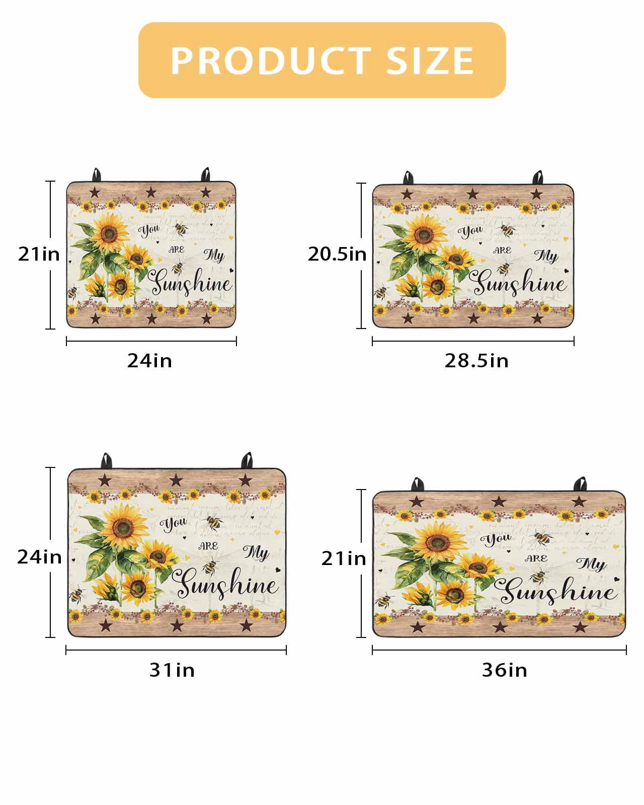 nqOlkjepod Large Induction Cooktop Protector Mat 24"x21", Sunflower Stove Top Covers for Electric Stove, Vintage Summer Botanical Yellow Floral Pastoral Stove Burner Cover Mats Stove Cover
