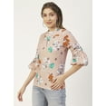thumbnail image 3 of Moomaya Printed Womens Cotton Top, Mandarin Casual Long Sleeves Summer Wear Formal Top, 3 of 8