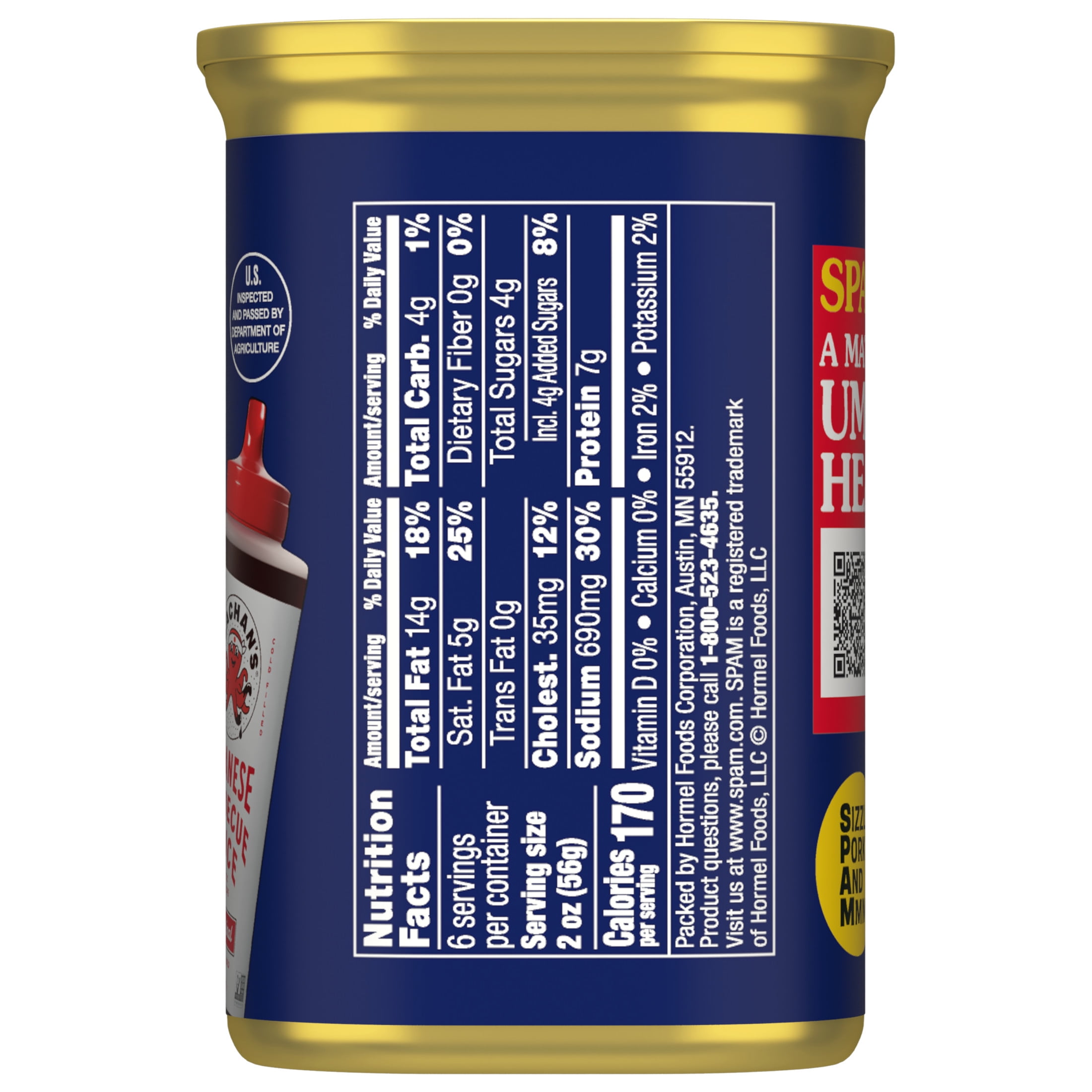 SPAM BACHAN'S Japanese BBQ Sauce Flavored, 12 oz Can