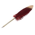 thumbnail image 2 of Opvise Copper Feather Quill Pen Smooth Writing Durable Elegant Design Breakage-resistant Christmas Gift Wedding Signature Pen for Christmas Dark Red, 2 of 8