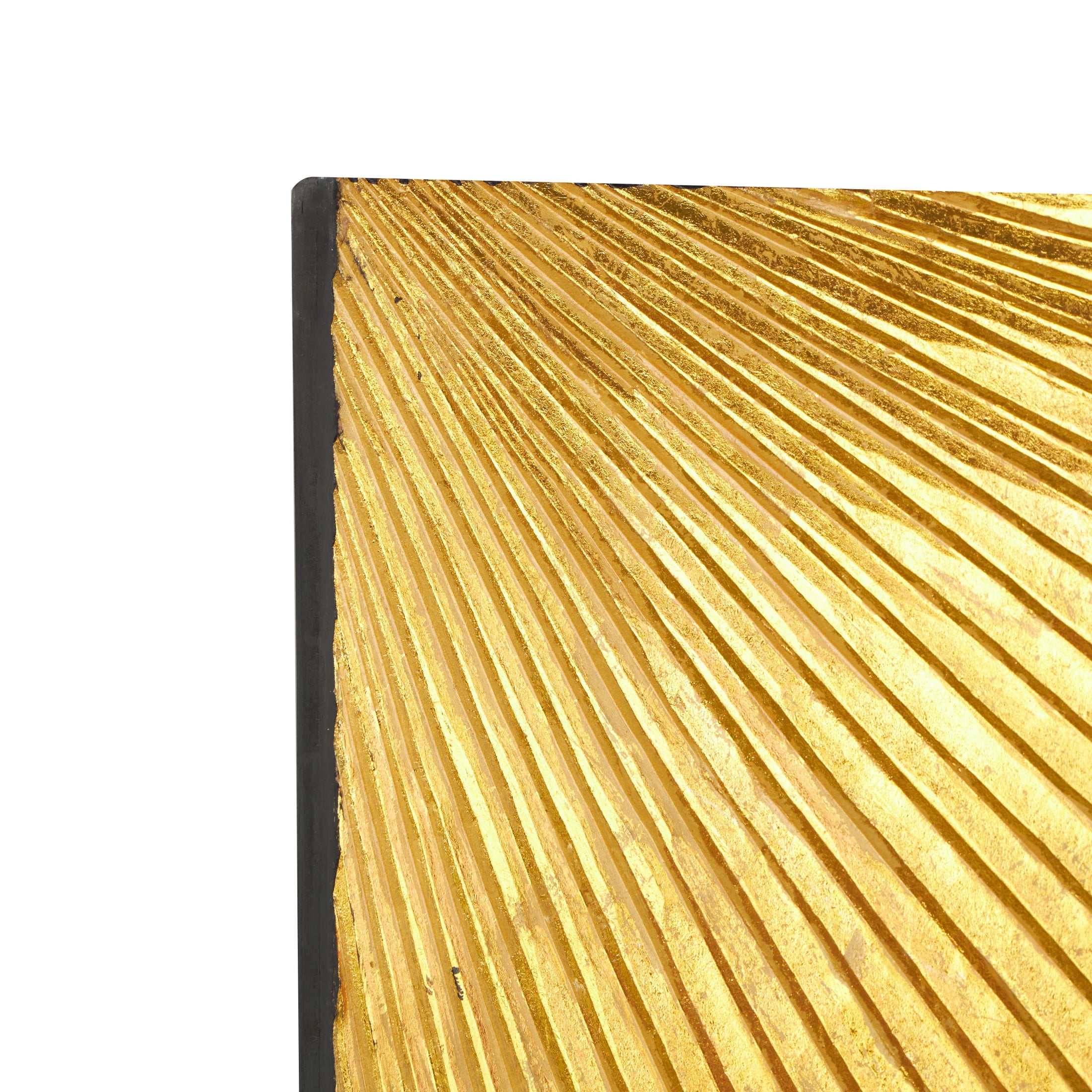 DecMode Gold Wood Carved Radial Geometric Wall Decor