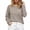 Khaki, variant on Horkkom Sweatshirt for Women Casual Crewneck Trendy Pullover Tops Striped Comfy Long Sleeve Sweatshirt M