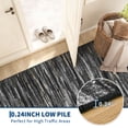 thumbnail image 6 of Garvee 2'x6' Modern Abstract Striped Runner Rug Washable Rug, Soft Non Slip Low‑Pile Indoor Carpet for Hallway Bedroom Kitchen, Dark Gray, 6 of 8