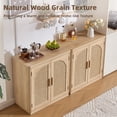 thumbnail image 5 of 2 Pcs Leyaoyao Accent Storage Cabinet with Rattan Doors, Small Sideboard Boho Buffet Kitchen Coffee Bar Cabinet for Dining Room, Natural Oak, 5 of 9