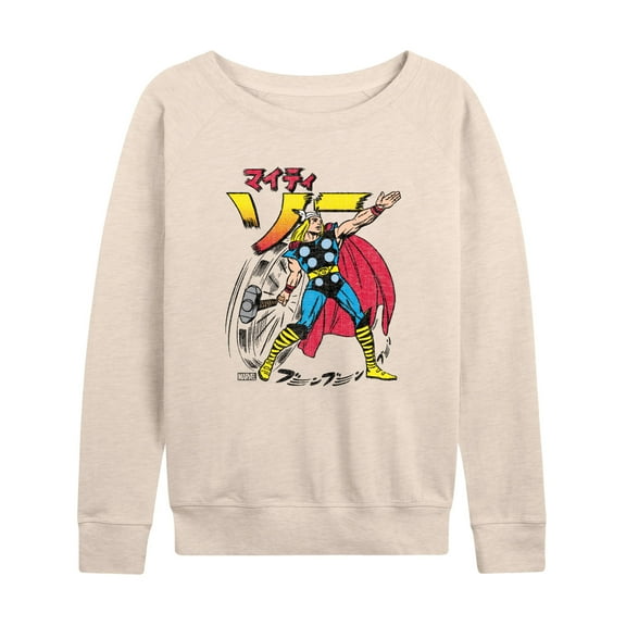 Marvel Thor - Katakana - Women's French Terry Pullover Long Sleeve Shirt