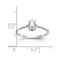 thumbnail image 2 of 14k White Gold Polished Diamond White Topaz Ring Size 6 - .01 dwt - Ring for Women, 2 of 2