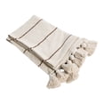 thumbnail image 6 of Main + Mesa Recycled Striped Cotton Throw Blanket with Tassels, Brown and Natural, 6 of 6
