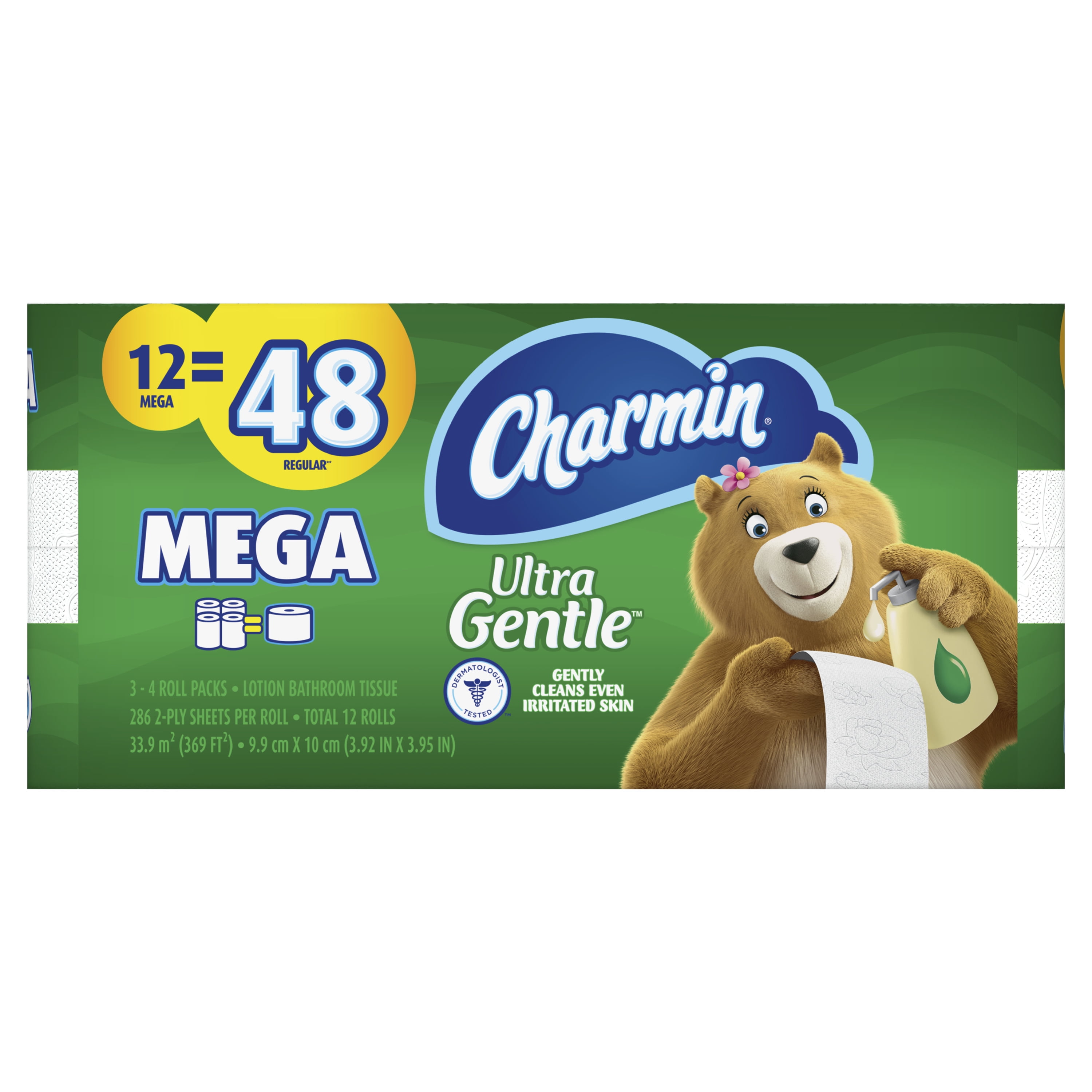 Charmin Ultra Gentle Toilet Paper 12 Mega Roll, 286 Sheets Per Roll