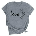thumbnail image 1 of Diufon Hauts de la Saint-Valentin pour Femmes Décontracté Tendance Manches Courtes Col Rond Chemise Mignonne Imprimée Graphique Chandail Blouse, 1 of 4