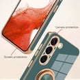 thumbnail image 2 of for Samsung Galaxy S23 Plus 5G Case Blue Plating Mental Ring Kickstand Luxury Case Soft TPU Shockproof Back Electroplate Cover Galaxy S23 Plus 5G Case for Girls Women, 2 of 12