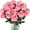 Pink, variant on Zukuco 19.6” Artificial Silk Pink Roses Wedding Bouquet (10 Count)