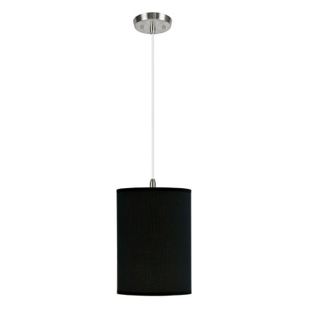 

Aspen Creative 71010 One-Light Hanging Pendant Ceiling Light with Transitional Hardback Fabric Lamp Shade Black 8 width