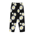 thumbnail image 5 of Xecao Daisies Flowers Women's Straight Lounge Pajama Pants: The Epitome of Relaxed Sleepwear, 5 of 9
