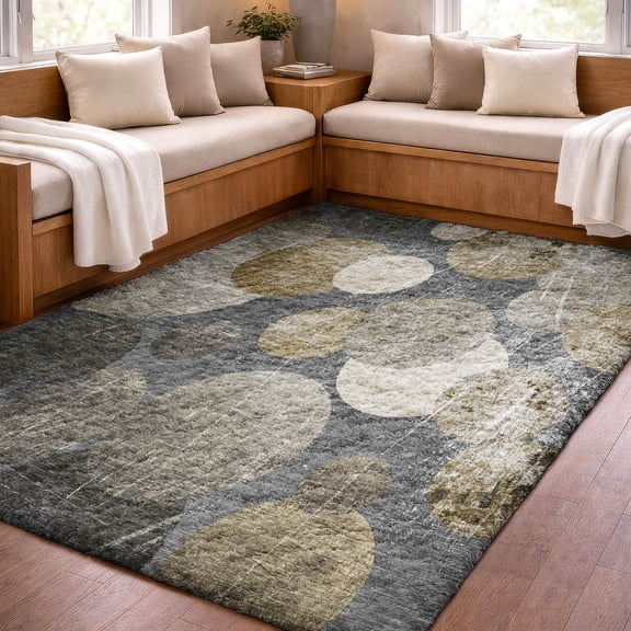 Addison Rugs Dream Shag Premium Machine Washable Transitional Geometric Brown Rectangle Rug, 10' x 14'