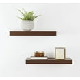 thumbnail image 2 of (4 pack) Mainstays Walnut 16.5" Wood Floating Shelves, Set of 2, 2 of 8
