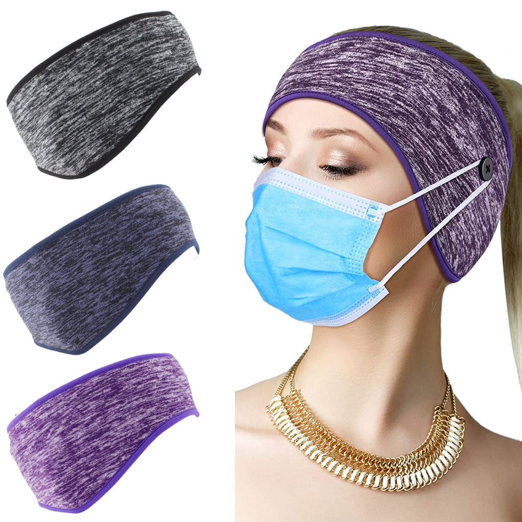 FANCY 3pcs Workout sweatbands for Women Head,Sport Hair Bands for Women