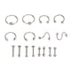 thumbnail image 1 of Juego de piercings para la nariz de acero inoxidable, exquisitas formas, diferentes, seguros, superficies pulidas y suaves, para mujer, color acero., 1 of 14