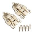thumbnail image 1 of 2pcs Gift Box Latches Jewelry Box Packing Buckle Antique Wooden Lock Iron Latch Hook Locks with Keyhole (Golden), 1 of 8