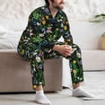 thumbnail image 7 of Salouo Chamomile Print Button-Front Long Sleeve Pajama Set for Men, Soft 2Pjs Men's Long Sleeve Sleepwear-X-Large, 7 of 7