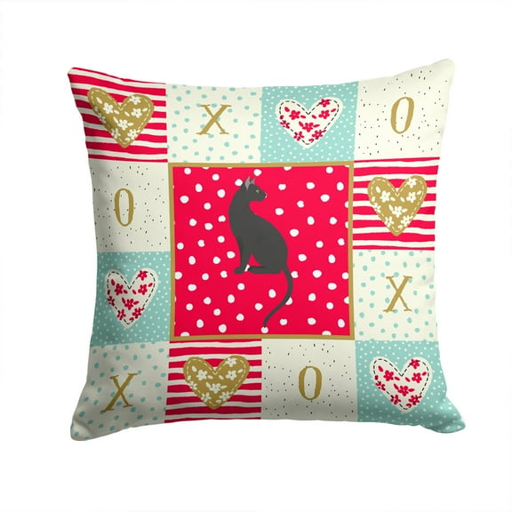 Pantherette Cat Love Fabric Decorative Pillow