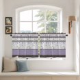 thumbnail image 2 of Purple Geometric Tier Curtains 36 Inch Length, Stripes Boho Spring Flowers Country Rural Cafe Short Curtains for Bathroom Over Sink, Small Kitchen Curtain Light Filtering Drapes 2 Panels 27.5"Wx36"L, 2 of 8