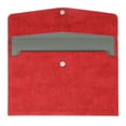 thumbnail image 1 of Carpetas de archivo de PU, carpeta de sobre A4, bolsa de almacenamiento de documentos con cierre de botón (Rojo), 1 of 7