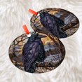 thumbnail image 3 of Winter Raven: Ornament Style Wall or Window Hanging, 2025, Holiday Decoration, Seasonal Keepsake Gift, Unique Collectible, Window Hanging, Home Decor 2025, Festive Home Accent,, 3 of 5