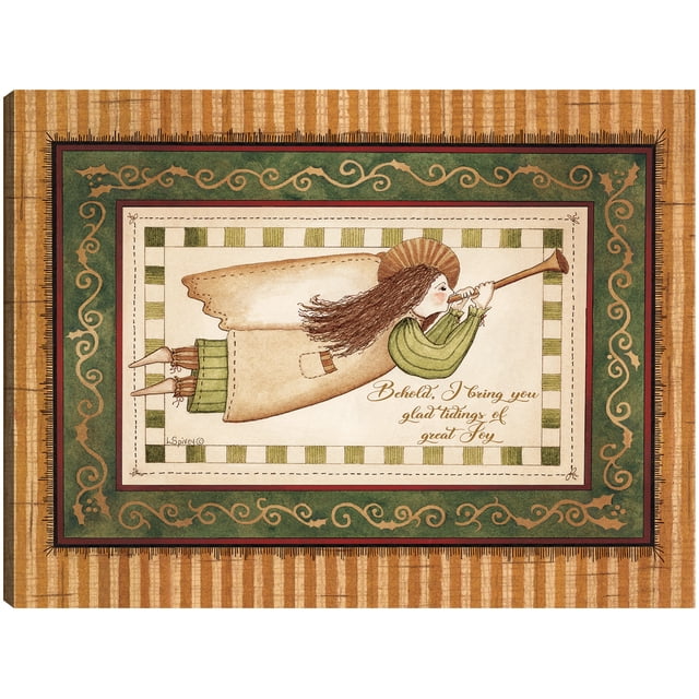 Cuadro Decorativo - Ángel con trompeta Jr Impresión en canvas, estrechado.