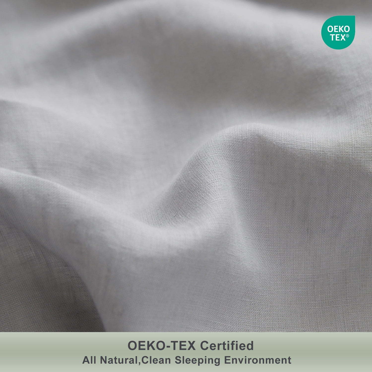 TOSMO 100% Linen Duvet Cover Set with Button Closure, 3 Pieces (1 Duvet Cover with 2 Pillowcases), Soft Breathable Durable Farmhouse Bedding