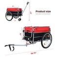 thumbnail image 4 of 56.75" Bike Trailer with Safe Hitch System,Quick Release Wheels & Folding Design,Trailer with Waterproof Cover & Storage,Suitable for Cycling Travel,Black+Red, 4 of 8