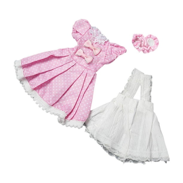 Vestido de princesa para muñeca BJD 1/6, disfraz para regalo de cumpleaños para niños Rosa y blanco
