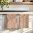 thumbnail image 7 of Line Texture Kitchen Towels Set of 3, Orange Abstract Art Retro Absorbent Dish Towels for Kitchen, Microfiber Hand Towel, Quick Drying Tea Towel for Cleaning Decorative Dishcloths, 7 of 7