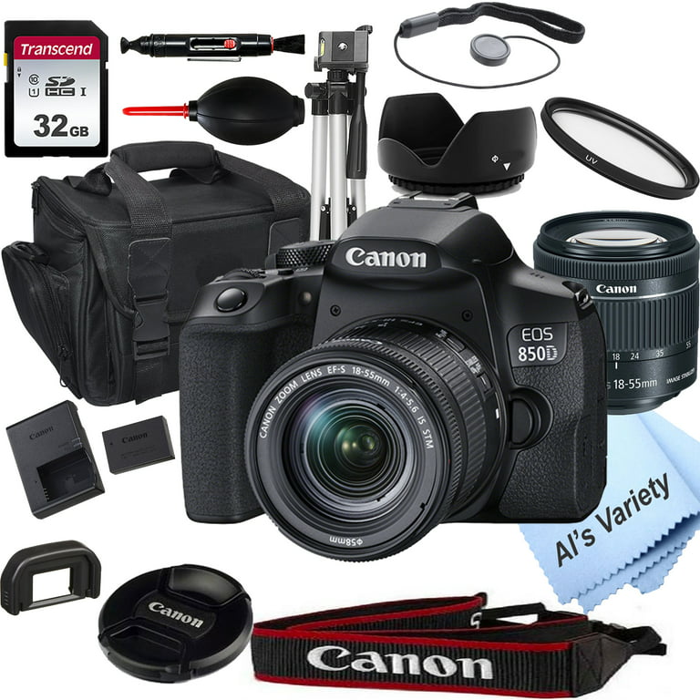 Canon EOS 2000D Rebel T7 DSLR Camera with 18-55mm f/3.5-5.6 Zoom Lens,32GB  Memory, Case,Tripod w/Hand Grip and More28pc Bundle 