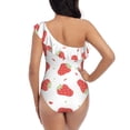 thumbnail image 5 of Picia Hand Drawn Strawberry Pattern Women's One Piece Swimsuits,One Shoulder Swimwear Asymmetric ,Ruffle Monokinis Bathing Suits,High Waisted Flattering Bathing Suits-Large, 5 of 8