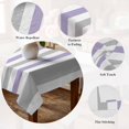 thumbnail image 5 of Purple Grey Stripe Table Cloth Waterproof Tablecloths, Modern Farmhouse Vertical Striped Tablecloth Dining Table Cover for Kitchen Party Tabletop Outdoor, Square Tablecloth 60x60 Inch, 5 of 9