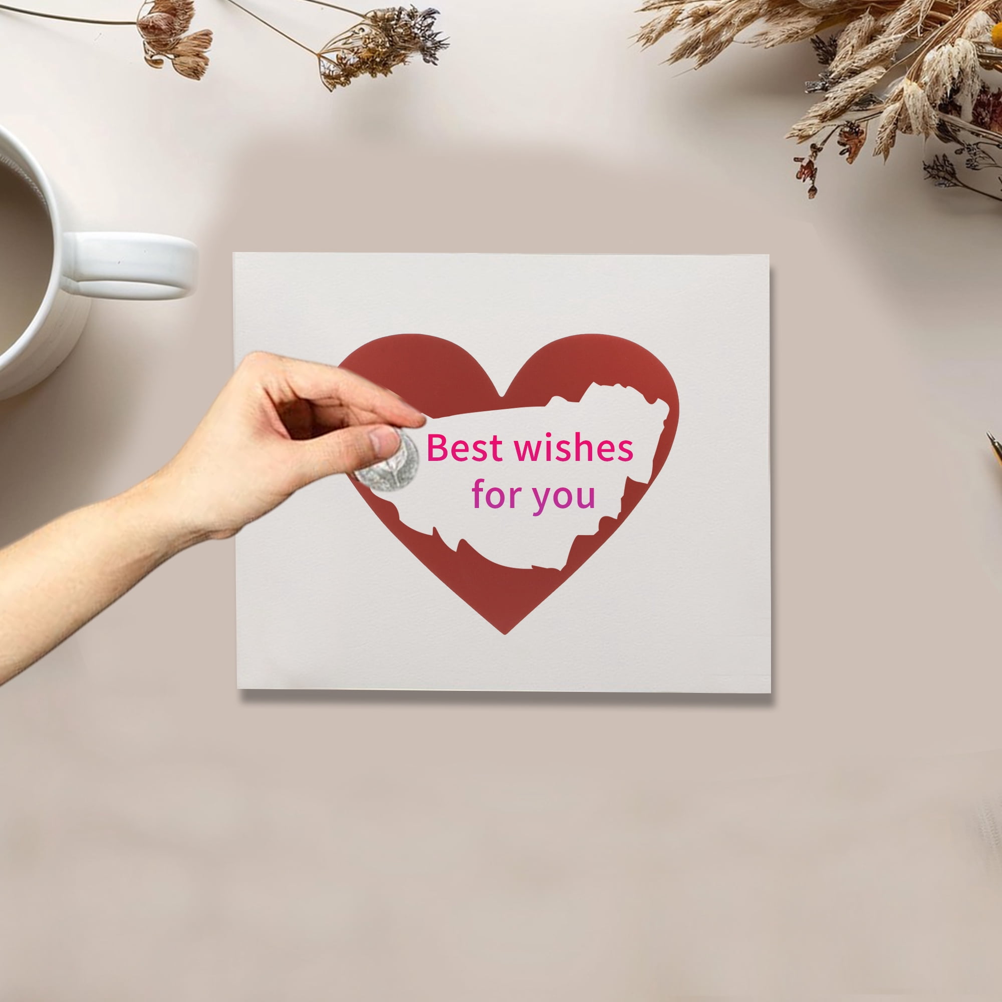 Unique Bargains 50Pcs Surprise Wedding Scratch Stickers 2.76" x 2.36" Red