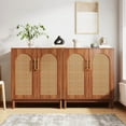 thumbnail image 3 of Tribesigns Set of 2 Rattan Sideboard Buffet Cabinet with Storage, 59 Inch Accent Cabinet with Doors, Storage Cabinet for Dining Room, Living Room, Kitchen, 3 of 8