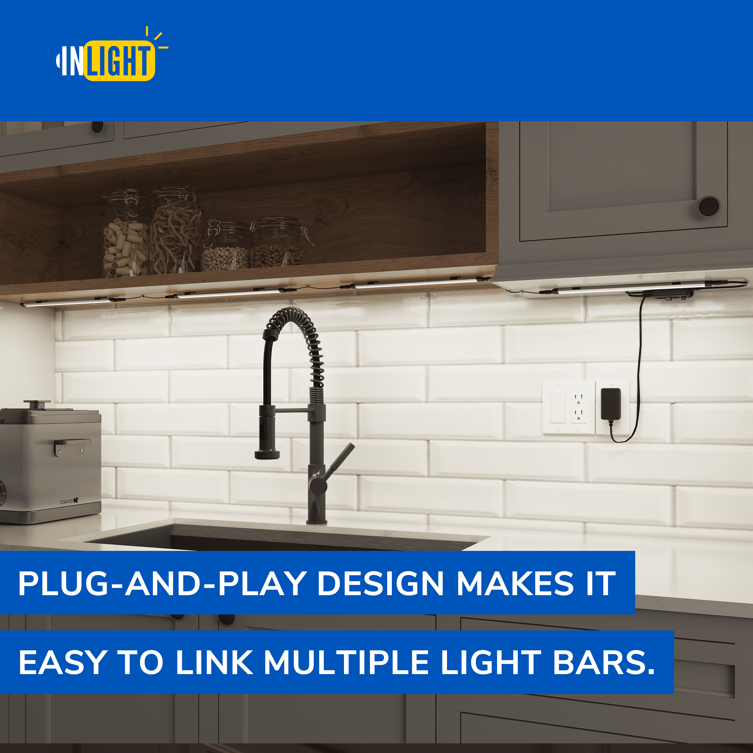 Inlight Home Décor 12 Inch 660 Lumens Dimmable LED Under-Cabinet Lights, Day Light 5000K (3 Count)