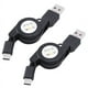 thumbnail image 1 of 2X USB Tipo C USB 3.1 Cable RetráCtil Cargador de Carga Tipo-C Cable USB-C Negro, 1 of 5