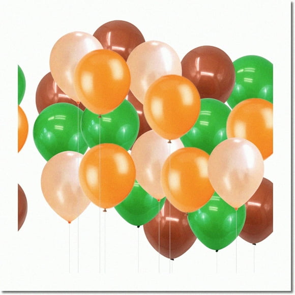 Woodland Whimsy Balloon Bundle: Rustic Forest Baby Shower & Birthday Decor - Brown, Orange, Green Champagne Balloons for Woodland Theme Party & Woodland Animals Celebration