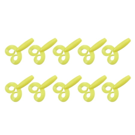 Fishing Lures Fishing Gear Fishing Tackle Fishing Accessories 10Pcs 70Mm/4.3G Fishing Soft Lures Twin Tail Grub Trout Jigging Bait Yellow