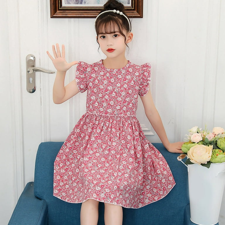 Pimfylm Toddler Summer Dresses Little Girls A-Line Dress Cute 