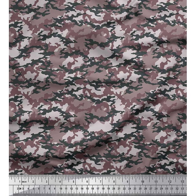 Soimoi Cotton Jersey Fabric Two Tone Camouflage Print Sewing Fabric Yard 58 Inch Wide